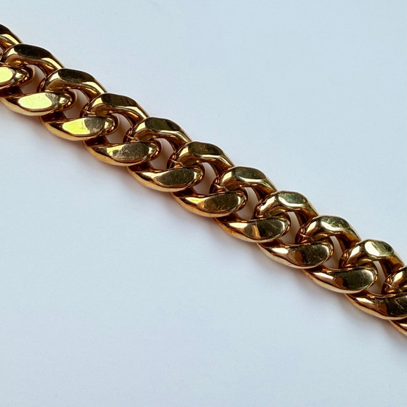 10k Solid Yellow Gold Miami Cuban Link Chain 9.5mm Vintage Men’s Bracelet 8.5" - Picture 4 of 7